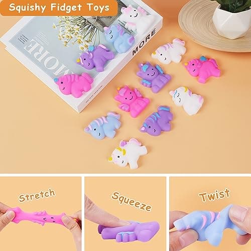 Ainiv 12Pièces Kawaii Mochi Squishy Toys, Mini Squishies Noctiluque Soft Squeeze Jouet, Mignon Animal Squishy Jouet Anti Stress, Kawaii Squishy Fidget Jouet pour Récompense Cadeau d'anniversaire