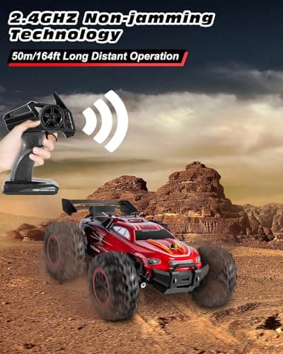 Uplayteck Voiture Télécommandée, 1:18 2WD 2,4 GHz RC Voiture, Tout-Terrain à Grande Vitesse 20+KM/h Véhicule avec Piles Rechargeables, Buggy RTR Truck de Jouet, Cadeau pour 5+ Ans Enfants et Adultes