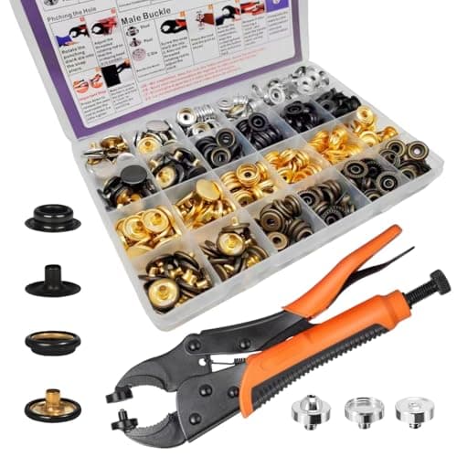 SUNAROC 15 mm Boutons Pressions Metalliques, Boutons Pression Marine Avec Outils Pince En Pour Cuir, Bricolage, Tissu, Vêtements, Sacs,100 Sets 4 Coloris