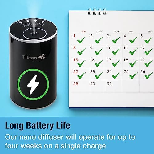 Nano diffuseur d'huiles essentielles sans Eau pour aromathérapie - Diffuseur de Parfum pour Chambre et Voiture sans Fil, Rechargeable - Diffuseur et nébuliseur thérapeutique - Blanc