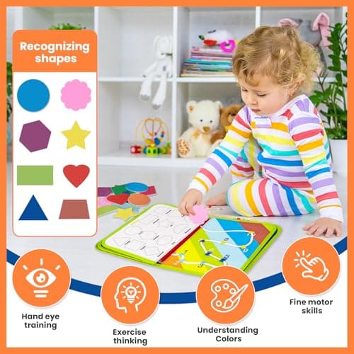 Zaztytoy Busy Board Montessori en Feutre - Jouet Montessori Sensoriel pour Enfants 1-4 Ans, Livre Montessori de Développement Motricité Fine, Cadeau Jouet Garcon Fille Anniversaire Noel