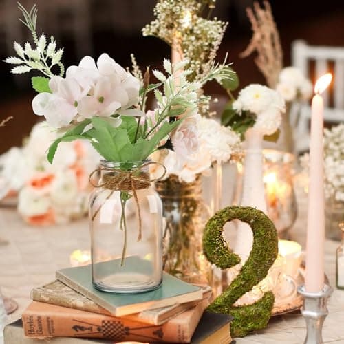 Lannvan 12 Mini Vases en Verre - Petits Vases pour Decoratifs de Table Mariage - Vases Décoratifs avec Ficelle - Mini Vase en Verre pour Décorations de Table Moderne - Lave Vaisselle - 130ml
