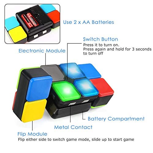 Pup Go Cube Magique électronique avec Musique et lumières colorées pour Adolescents et Enfants, Jeu de Puzzle Fantaisie, Jouets éducatifs, Meilleur Cadeau d'anniversaire de 6, 7, 8 Ans