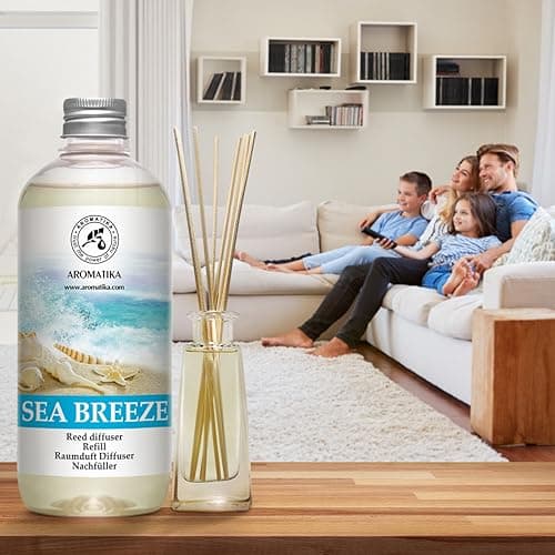 Recharge Diffuseur Roseaux Set de Brise de Mer 2x500ml - Reed Diffuser Refill Sea Breeze - Fragrance Fraîche et Durable - Recharge pour Diffuseur d'arômes - Aromathérapie - Desodorisant Maison