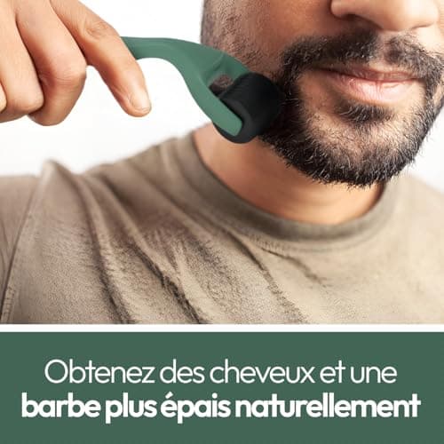 ULTI Paris Dermaroller cheveux Rouleau pour la pousse | derma roller 540 aiguilles en titane de 0,25 mm丨Stimuler la croissance de la barbe et la pousse des cheveux | Roller cheveux Rouleau cheveux