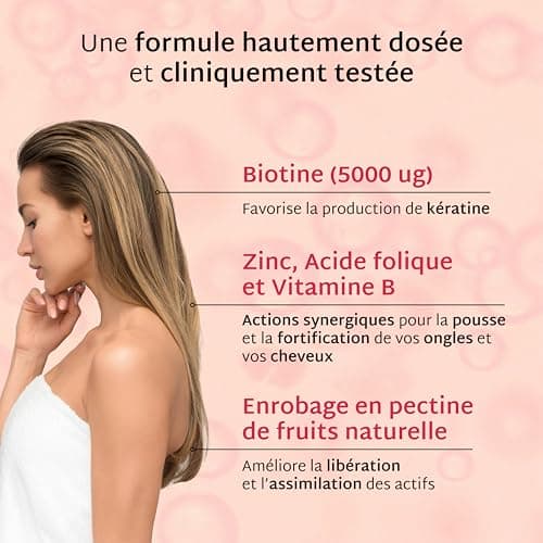 Mium Lab - Cure 21 jours - Pousse & Fortification Cheveux et des Ongles - Cliniquement testé & Hautement dosé (10000% Biotine) | Gummies Goût Fruits Rouges Sans Sucre | Fabriqués en France