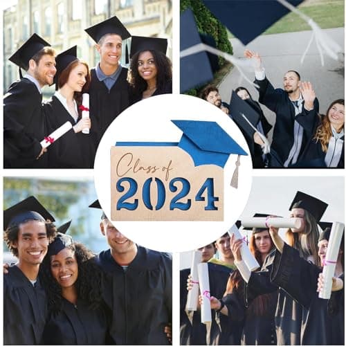 Zasdvn Porte-monnaie pour cartes de remise de diplôme, porte-cartes de remise de diplôme, en bois, élégant étui de rangement multi-degrés pour les diplômés du baccalauréat