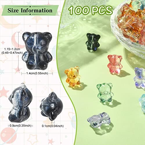 Stiesy Lot de 100 perles colorées en verre transparent pour la fabrication de bijoux, les loisirs créatifs, les bracelets