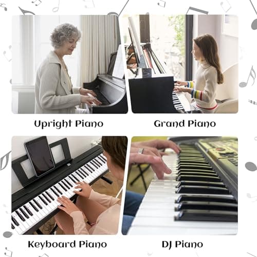 Guide Des Notes De Piano Pour l'apprentissage Des Débutants, étiquettes Amovibles de Notes De Piano Pour Toutes Les Touches 88/61 Pas Besoin D'autocollants Réutilisables En Silicone (Noir)