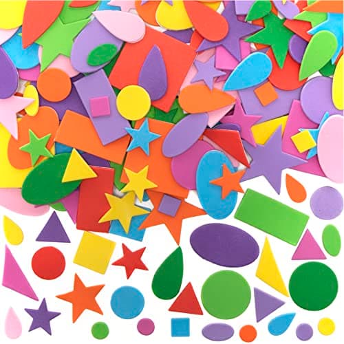 Baker Ross Formes Autocollantes en Mousse (Lot de 180) - Matériel Créatif Pour Enfants