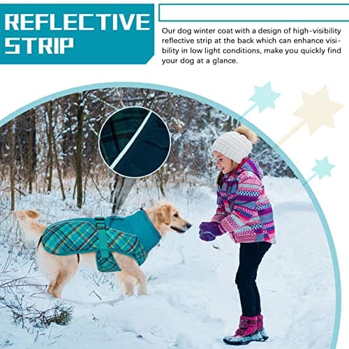 Manteau d'hiver pour Chien, Veste ImperméAble pour Chien, Veste d'hiver Chaude avec Doublure en Polaire, Manteau RéFlecteur Ajustable Et Confortable avec Trou pour Harnais pour Petits Et Moyens Chien