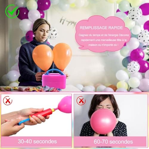 Pompe à Ballons électrique,Gonfleur électrique 220V 600W gonfleur Pompe à Ballons,Double buse gonfleur Pompe Portable pour fêtes,Mariages Anniversaire décoration