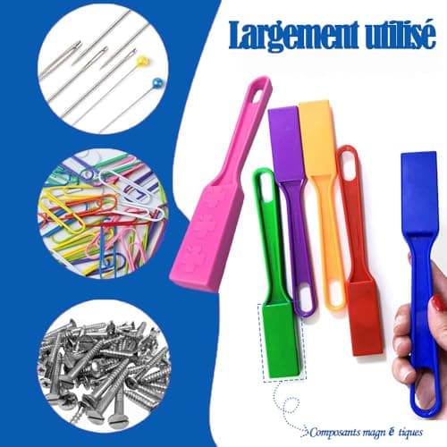 Kit de Bingo Magnétique - 1 Bâton Magnétique + 100 Jetons Loto - Jeu Éducatif pour Enfants et Accessoire Pratique de Stockage (Rouge)