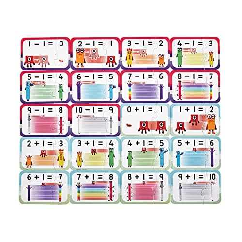 Learning Resources Kit de puzzles Numberblocks d’addition et de soustraction Learning Resources, puzzle Numberblocks, puzzle de maths, 20 puzzles éducatifs dans une boîte, puzzles de 2 pièces, 3+