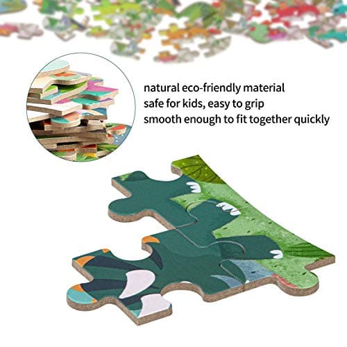 BBLIKE Puzzle Enfant 2 3 4ans, 5 Niveaux de Difficulté Différents Jouet Puzzle pour Enfants, Jouet Puzzle en Carton Éducatif Parfait pour Garçons Filles de 2 Ans +(Dinosaure)