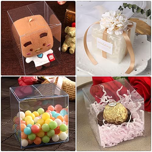 HENGBIRD 50 PCS 5 x 5 x 5 cm Boîte Cadeau Transparente Clear Boîtes de faveur de Mariage Petit Cube Emballage Cadeau Boite Boîtes à Gâteaux Pour le Mariage Boîte de Cotillons, fêtes, anniversaires