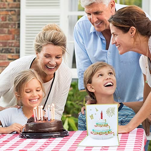 Carte Anniversaire 3D,Carte Pop Up Anniversaire,Carte d'Anniversaire Musique Avec Enveloppe,Carte Anniversaire Femme Homme Fille Anniversaire
