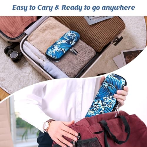 YOUSHARES Pochette Isotherme Insuline avec Poche de Glace, Trousse Isotherme Insuline pour Diabetique, Sac Isotherme Insuline Medicament pour Seringues, Stylo Insuline Voyage, Vague de Mer