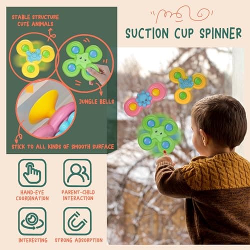 MutoToy® Jouet Sensoriel Bebe 6 Mois et Plus, 6 en 1 Jeux Montessori Eveil avec Cube D'activité Bébé, Jouet Ventouse Chaise Haute, Jouets de Développement