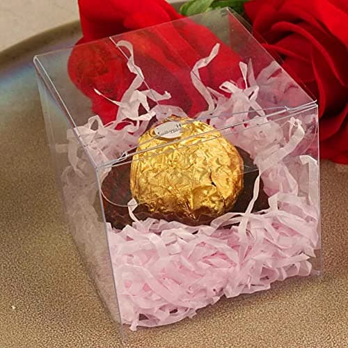 Jisapmzu Lot de 50 boîtes en plastique transparent pour cadeaux, boîtes d'emballage en PVC, emballage cadeau, boîte à chocolats, boîtes cadeaux de mariage, cadeaux