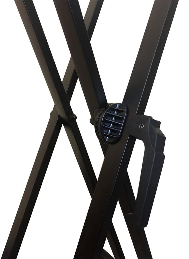 RockJam RJXX363 Support de Clavier Double X Robuste et Réglable | Support clavier double X renforcé, capacité 20 kg, réglable en hauteur pour piano numérique, maison, studio et scène