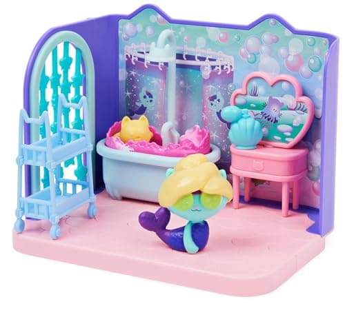 Gabby et la Maison Magique - Gabby Dollhouse - Playset La Salle De Bain Marine - 1 Figurine + Accessoires - Pièce Maison de Poupée - Dessin Animé Gabby Et La Maison Magique - Jouet Enfant 3 Ans et +