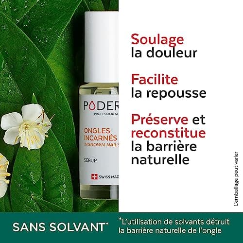 PODERM - ONGLES INCARNÉS TRAITEMENT EMOLLIENT 2en1 | Soulage la douleur, prévient l’infection | Lubrifie l’ongle et ramollit les callosités | Solution professionnelle pied/main | Fabriqué en Suisse