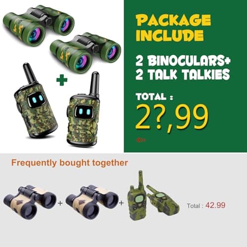 Dislocati Jouet Exterieur Enfant 3-9 Ans Garçon Fille, Talkie Walkie Enfants Cadeau Enfant Garcon 3-9 Ans Jumelles Enfant Jeu Exterieur Enfant 3-9 Ans Walkie Talkie Kit Exploration Enfant