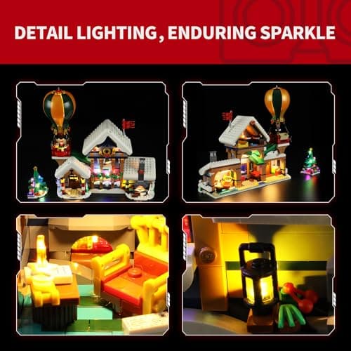 BRIKSMAX Kit d'éclairage LED pour LEGO Icons Le bureau de poste du Père Noël - Compatible avec Lego 10339 Modèle de blocs prédéfinis - Ne pas inclure le jeu Lego