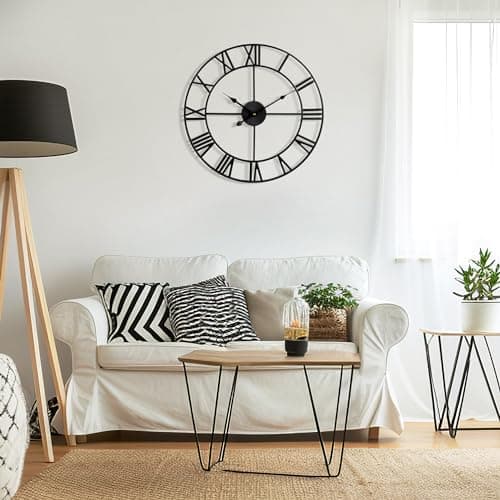 Mee 2ou Horloge Murale Design Moderne et Vintage, Silencieuse sans Tic-Tac, Grande Horloge Murale Géante XXL, Disponible en 40 cm, 47 cm, 60 cm, 80 cm, 100 cm, Idéale pour Le Salon Cuisine Bureau