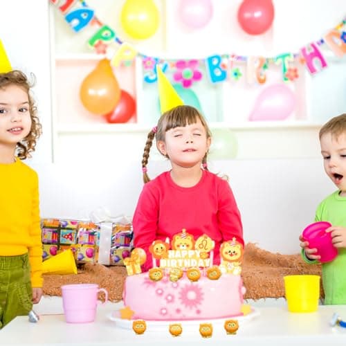 10 Pièces Lion Gâteau Topper, Décorations de Gâteau Lion, Animal Gâteau Toppers DIY Animaux Cake Toppers Figurine Gâteau LionThème Animal Gâteaux Décoration Anniversaire Décoration pour Enfants