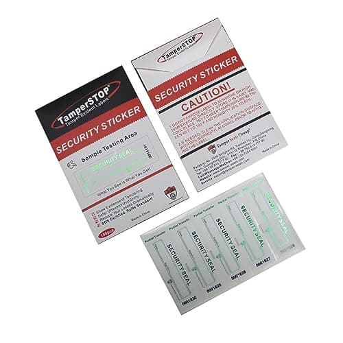 TamperSeals Group – 100 Pièces 2,5 x 8,5 cm Étiquettes, Stickers, Autocollantes Void Inviolable de Sécurité Garantie à Transfert Partiel (Blanc, Laser Holographique Sceau, Numéros de Série)
