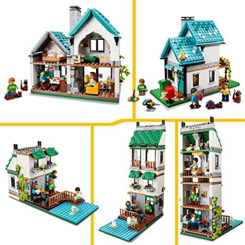 LEGO Creator 3-en-1 La Maison Accueillante, Kit de Construction de Maquettes avec 3 Habitations Différentes, Minifigurines et Accessoires, Cadeau Garçons et Filles 31139