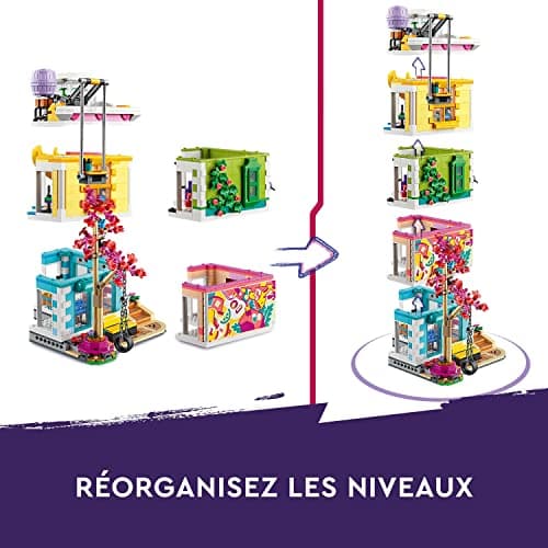 LEGO 41748 Friends Le Centre Collectif de Heartlake City, Jouet Modulaire avec Studios d'art et d'Enregistrement, Salle de Jeux, Pickle Le Chien et Plus, Cadeau pour Enfants