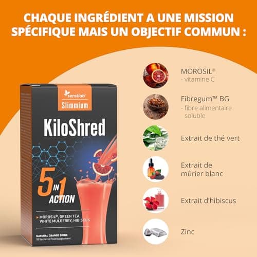 Morosil, Garcinia Cambogia, Thé de Java, Zinc - 30 sachets pour 30 jours - boisson avec Guide E-book Gratuit - SlimJOY KiloShred, Sensilab