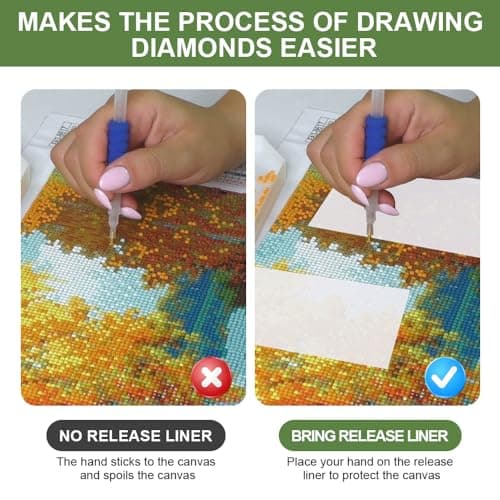 100pcs Feuille de Papier Diamant Painting Double Face Papier de Libération Diamond Painting Feuilles de Papier de Peinture Diamant Anti-Adhésif Papier de Replacement de Peinture Diamant Release Paper