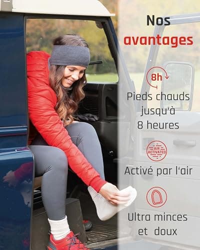 TerraTherm Chauffe Pieds Collants, Chauffe Pied 8 Heures de Chaleur, chaufferette Pied à Tout Type de Chaussure, Super Mince, confortablement Doux, Chauffe Pieds, 5 Paires