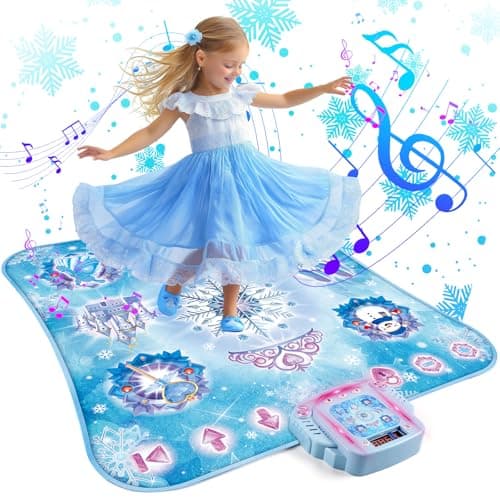 Apritsce Tapis de Danse pour Enfants, Tapis de Danse Fille avec 8 Touches, Tapis Musical Enfant avec Bluetooth, Tapis de Danse électronique pour Filles et Garçons de 3 à 12 Ans