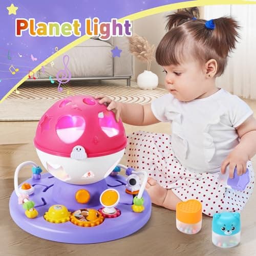 Jouet Bebe 1 2 an Fille, Montessori Sensoriel Jouets avec Musique/Lumière,Jouet Bebe 9 18 24 Mois,Jouet éducatif 1 2 3 Ans Garçon Fille Cadeau d'anniversaire de Noël