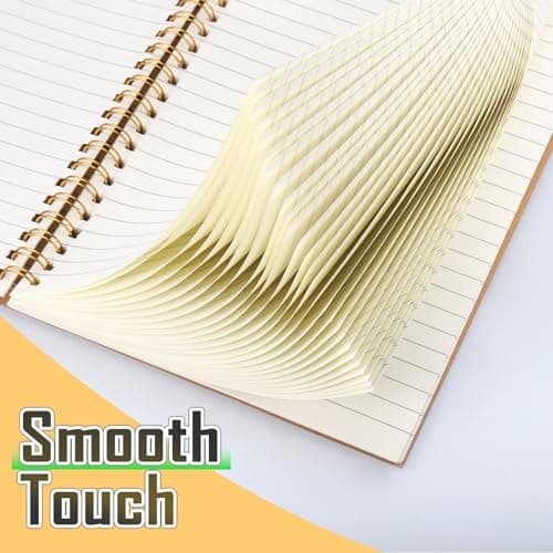 JIANTA A5 Cahiers à Spirales Ligné Classique, 4 Pièces 100 Pages / 50 Feuiles Carnet Spirale Ligné, Carnet Dessin Kraft pour L'école L'écriture Garçons Filles