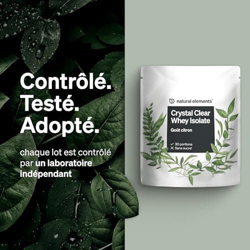 Crystal Clear Whey Isolate 900g – goût citron – poudre de protéine – boisson protéinée rafraîchissante – produit et contrôlé en laboratoire en Allemagne