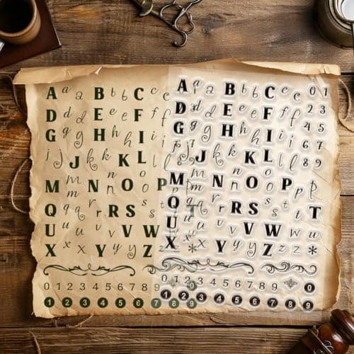 PH PandaHall 26 Tampons Transparents avec Lettres de L'Alphabet Tampon en Silicone avec Chiffres et Lettres Majuscules Tampon en Caoutchouc Sceau Transparent pour la Cartes Scrapbooking
