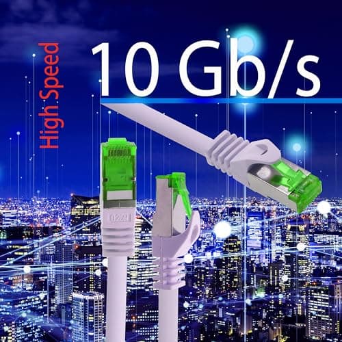 1 M Câble Réseau Cat.7 Pack de 10 Câble Patch Cat7 Câble Lan Ethernet RJ45 10 Gbit/s (Toutes Vitesses Internet) 10 Couleurs 1 Mètre
