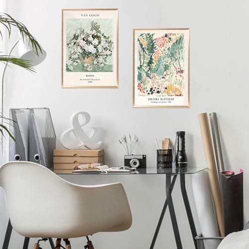 KiKiHong 6 Pièces Poster Matisse Vert Sauge Affiches D'exposition Henri Matisse Poster Mural Vintage pour Salon Salle à manger chambre à Coucher 20 x 25cm-Sans Cadre