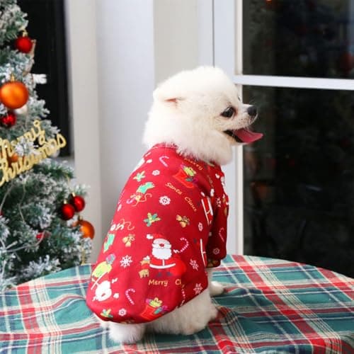 Chien Hiver Pull Père Noël,Pull Pet Noël Père Noël,Pull Chiot Père Noël,Pull-Overs pour Chiens,Pull pour Chien,Cadeau pour Chien