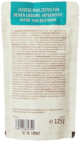 MjAMjAM - nourriture humide premium pour chats - Quetschie - pur plaisir de la viande - bonne dinde pure, pack de 12 (12 x 125 g), sans céréales avec supplément de viande