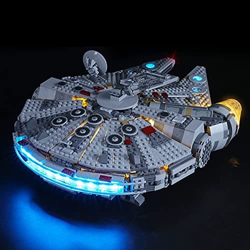 GEAMENT 2019 Jeu De Lumières pour Star Wars Millennium Falcon (Faucon Millenium) - Kit D'éclairage LED Compatible avec Lego 75257 (Modèle de Bloc Non Inclus)