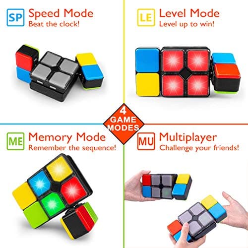 Pup Go Cube Magique électronique avec Musique et lumières colorées pour Adolescents et Enfants, Jeu de Puzzle Fantaisie, Jouets éducatifs, Meilleur Cadeau d'anniversaire de 6, 7, 8 Ans