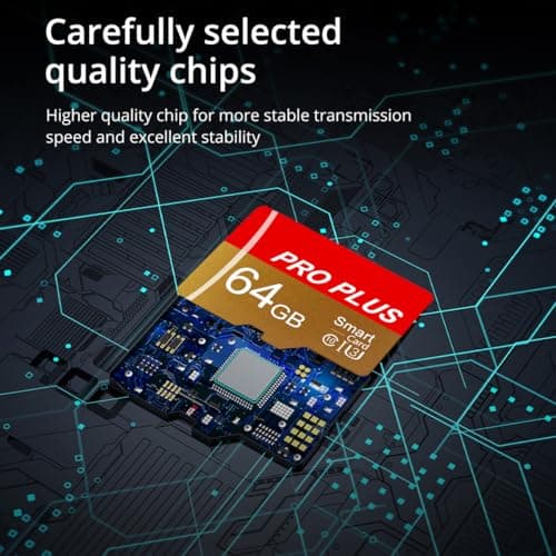 Lot de 2 Carte Mémoire 64 Go avec Adaptateur, Carte Mémoire TF Haute Vitesse, UHS-I, A1, C10, Carte TF pour Tablette/Téléphone/Appareil Photo/Autoradio/Enregistreur de Conduite (TF162 64 Go)