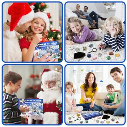 Calendrier de L'avent 2024, Calendrier de L'avent Pierre Precieuse et Minéraux Calendrier Educatif Bijoux Enfants Fille Cadeau de Noel Calendrier de L avent Advent Calendar Fille Kinder Friends